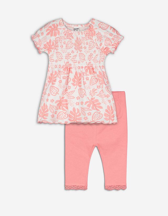 Set rochie și leggings - Garnitură din dantelă - Roz