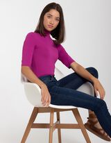 T-shirt - Viscose m&eacute;lang&eacute;e - Lilas fonc&eacute;