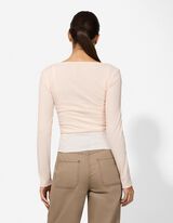 Langarmshirt - Double-Layer-Look - rosa