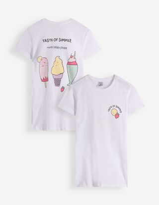 T-Shirt - R&uuml;ckenprint - Wei&szlig;