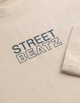 Langarmshirt - R&uuml;ckenprint - hellgrau