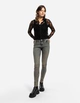 Bluză cu mânecă lungă - Dantelă - Negru