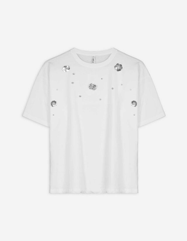 T-Shirt - Ziersteine - weiß