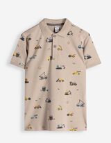 Poloshirt - Allover-Print - beige