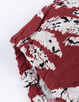 Kleid - Allover-Muster - dunkelrot