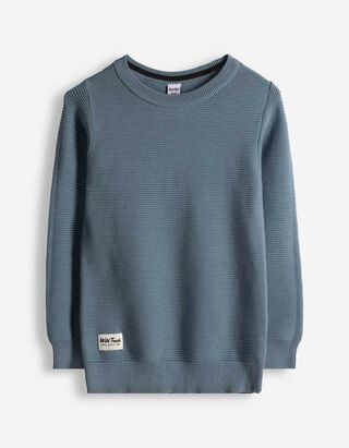Pullover - Labelpatch - hellblau