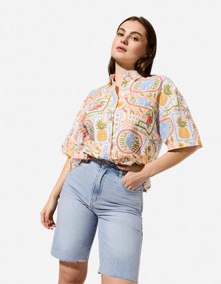 Bermuda  - Relaxed Fit - Hellblau