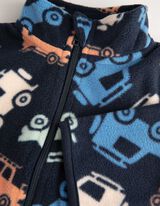 Pulover od flisa - Print po čitavoj povr&scaron;ini - tamno plava