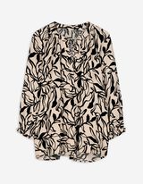 Bluse - Allover-Print - beige