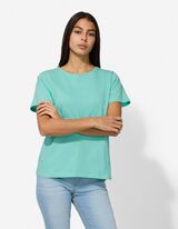 T-shirt - Ronde hals - turkoois