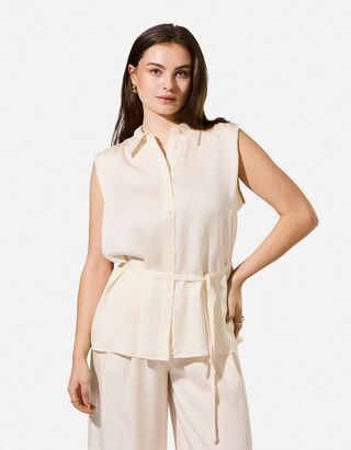 Bluse - einfarbig - Wei&szlig;