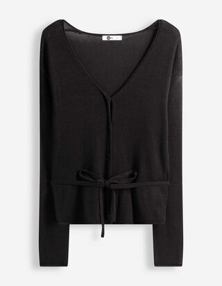 Cardigan - Viskose-Mix - schwarz