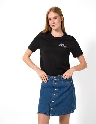 T-Shirt - Stickerei - Schwarz