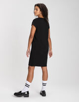 Majica haljina - Spušteni rukavi - crna