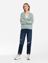 Kardigán - Viszkózkeverék - türkiz