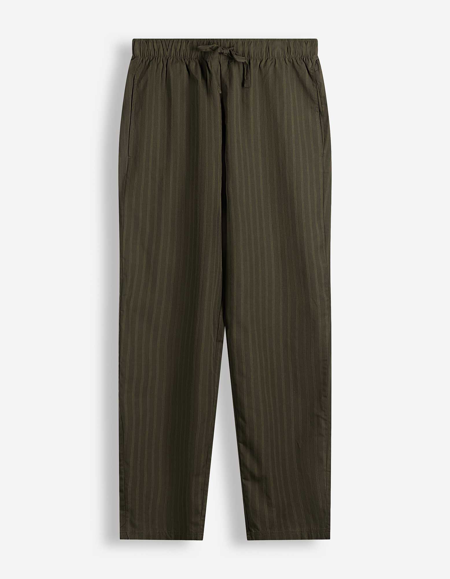 Pyjamahose - Streifen - Khaki