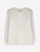 Langarmshirt - Rippenstruktur - weiß