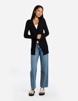 Cardigan lungo - LENZING™ ECOVERO™ - nero