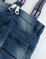 dżinsy - szelki - ciemny niebieski