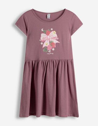 Robe - Unicolore - Lilas fonc&eacute;