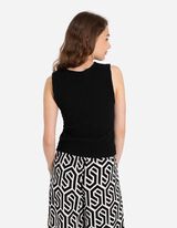 Top - Aspetto grinzoso - nero