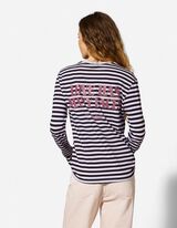 Langarmshirt - Streifen - schwarz