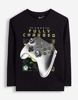 Tričko s dlouh&yacute;m ruk&aacute;vem - Xbox - Čern&aacute;