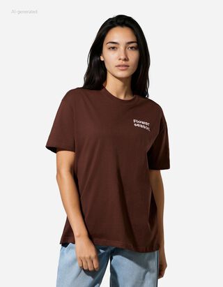 T-Shirt - Print - hellbraun