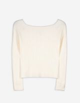 Pullover - Carmen-Ausschnitt - weiß