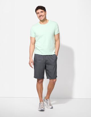 Shorts - Leinen-Mix - dunkelblau