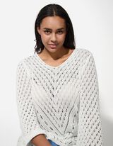 Kampsun - V-kaelus - valge