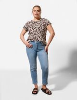 T-Shirt - Allover-Muster - wei&szlig;