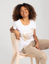 Majica kratkih rukava - Sjajni print - bela