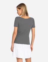 Tricou - Amestec de bumbac - Gri inchis