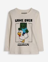 Langarmshirt - Minecraft - weiß