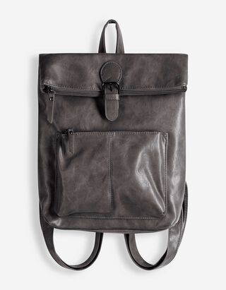 Rucksack - Kunstleder - Dunkelgrau