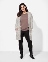 Cardigan - Pl&uuml;sch - wei&szlig;