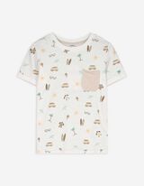 T-Shirt - Allover-Print - weiß