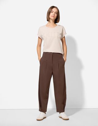 Broek - Imitatie su&egrave;de - Donkerbruin