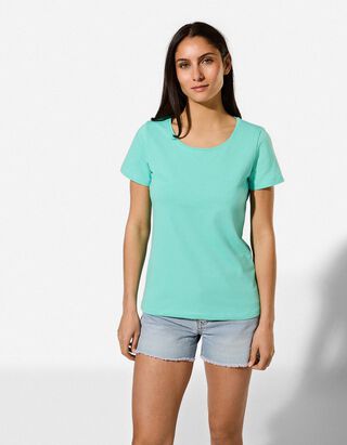 T-shirt - Met stretch - Mintgroen