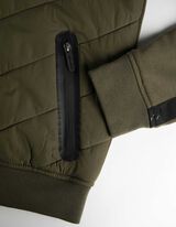 Dukserica sa kapuljačom - Kontrastne pruge - tamno-zelena