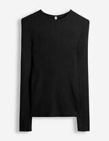 Pullover - Rippenstruktur - Schwarz