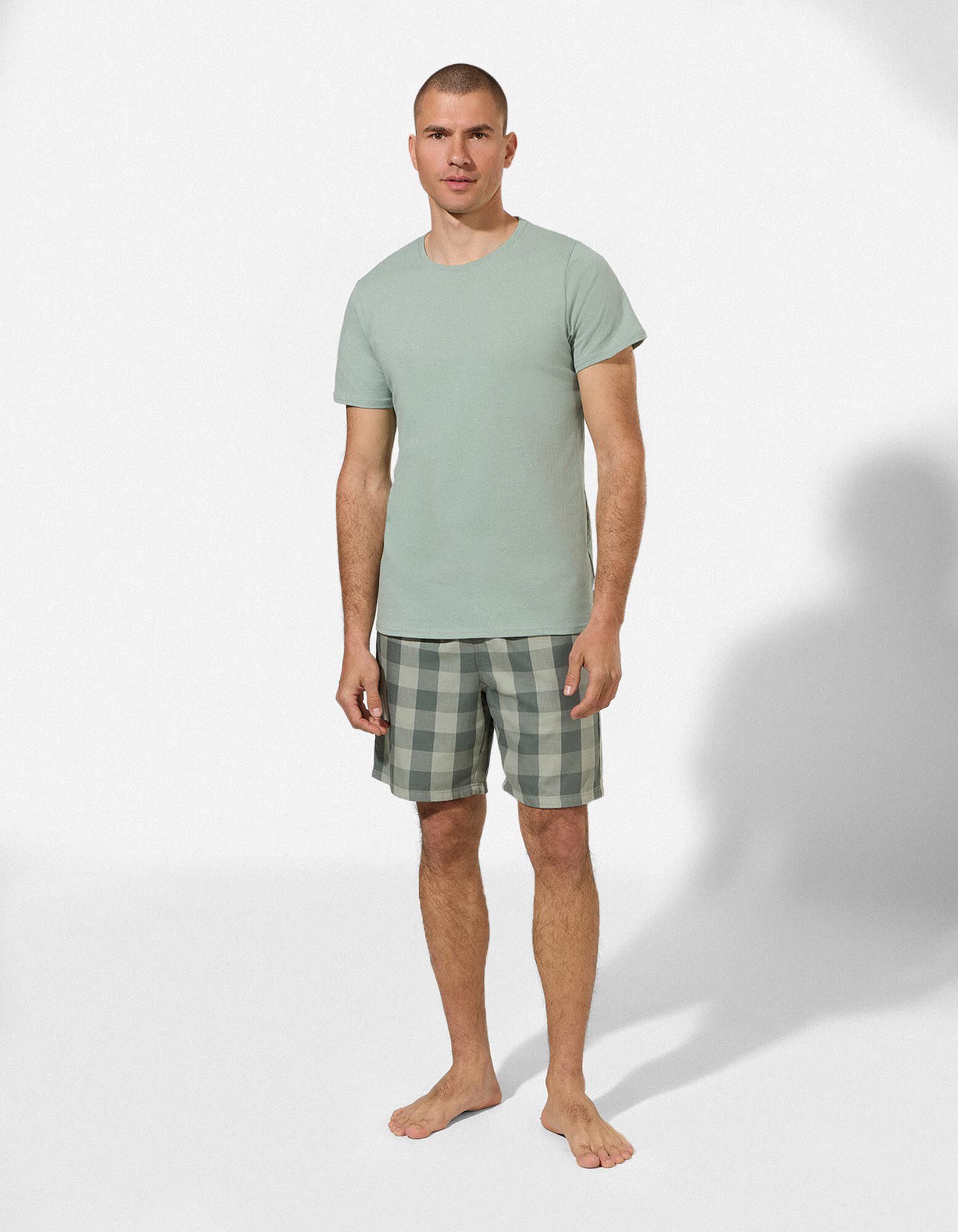 T-shirt - Effen - Petrolblauw