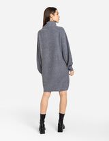 Dzianinowa sukienka - golf - szary