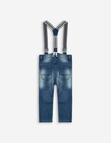 dżinsy - szelki - ciemny niebieski