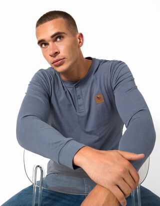 Langarmshirt - Aufn&auml;her - Petrol