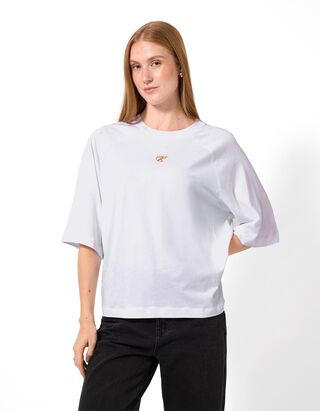 T-Shirt - Stickerei - Wei&szlig;