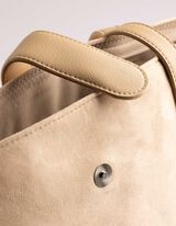 Tasche - Wildlederimitat - beige