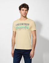 T-shirt - nadruk - jasny zolty