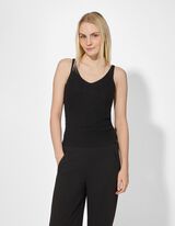 Stricktop - V-Ausschnitt - schwarz